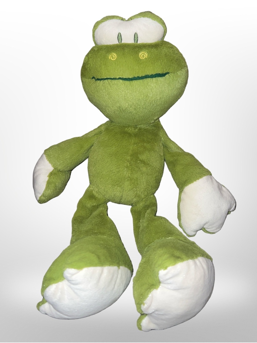 Rare Silly Green Frog Long Legs Stuffed Plush Animal Toy By Goffa 19”